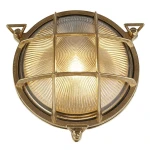 Bulkhead okrągły mosiądz E27 IP64 Lampa zewnętrzna
