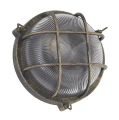Lampa zewnętrzna Bulkhead okrągły rustykalny czarno-złoty E27 IP44 searchlight 61401BG