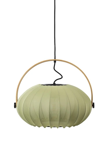 Lampa wisząca DC Textile leśna zieleń | dąb Ø 40cm. E27 halo design 746361 | 5705639746361