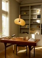 Lampa wisząca DC Textile leśna zieleń | dąb Ø 40cm. E27 halo design 746361 | 5705639746361