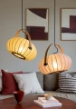 Lampa wisząca DC Textile kamienna szarość | dąb Ø 40cm. E27 halo design 746354 | 5705639746354