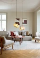 Lampa wisząca DC Textile kamienna szarość | dąb Ø 40cm. E27 halo design 746354 | 5705639746354