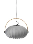 DC Textile kamienna szarość | dąb Ø 40cm. E27 Lampa wisząca
