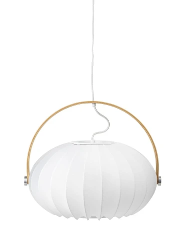 Lampa wisząca DC Textile biały | dąb Ø 40cm. E27 halo design 746347 | 5705639746347