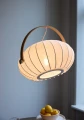 Lampa wisząca DC Textile biały | dąb Ø 40cm. E27 halo design 746347 | 5705639746347