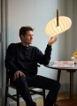 Lampa wisząca DC Textile biały | dąb Ø 40cm. E27 halo design 746347 | 5705639746347