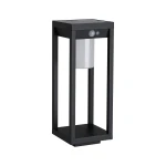 Marisol solar czarny wys. 40cm. PIR LED 5,5W 3000K IP44 Solarna lampa ogrodowa z czujnikiem zmierzchu i ruchu