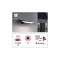 Solarny kinkiet zewnętrzny z czujnikiem zmierzchu i ruchu Kiran solar szary PIR LED 5W 3000K IP44 paulmann 94338 | 4000870943380