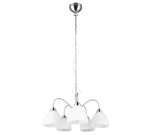 DOBBY nikiel mat | biały Ø 55cm. 5xE27 Lampa wisząca