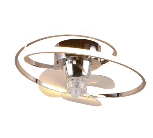 Lampa sufitowa ściemnialna z wentylatorem UMEA chrom Ø 50cm LED dim. 38W 2700-6500K pilot rl R67252106 | 4017807571271
