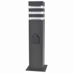 TEKSAS grafit 44cm 1xE27 z gniazdem elektrycznym IP54 Lampa ogrodowa z gniazdem elektrycznym