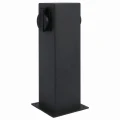 Słupek ogrodowy ELEKTRI kwadrat czarny wys. 28cm  2xgniazdo~230V