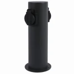 ELEKTRI okrągły czarny wys. 28cm 2xgniazdo~230V Słupek ogrodowy