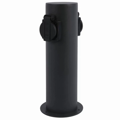 Słupek ogrodowy ELEKTRI okrągły czarny wys. 28cm 2xgniazdo~230V