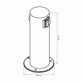 Słupek ogrodowy ELEKTRI okrągły czarny wys. 28cm 2xgniazdo~230V