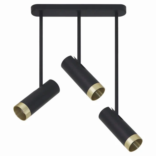 Lampa sufitowa PORTO czarno-złota ruchoma 3xGU10