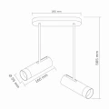 Lampa sufitowa PORTO biało-złota ruchoma 2xGU10