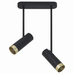 PORTO czarno-złota ruchoma 2xGU10 Lampa sufitowa