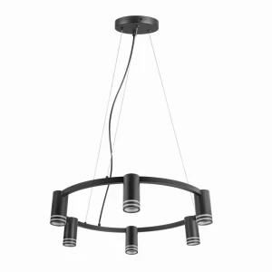 ROMA czarna Ø 60cm. 6xGU10 Lampa wisząca 