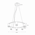 Lampa wisząca ROMA czarna Ø 60cm. 6xGU10