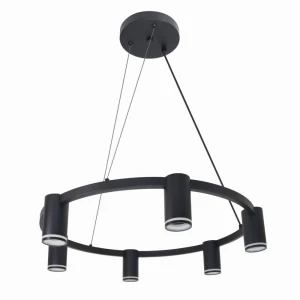 PARIS ROUND czarna Ø 60cm. 6xGU10 Lampa wisząca