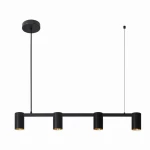 MARIBEL czarno-złota + czarne pierścienie 4xGU10 Lampa wisząca z wymiennym ringiem 