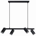 Lampa wisząca z regulacją kierunku PARIS 4 czarna 4xGU10