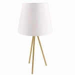ELENA biało-złota Ø 30cm. 1xE27 Lampa stołowa trójnóg