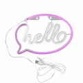 Lampka dekoracyjna NEON HELLO LED USB A + zasilanie bateryjne 3xAA