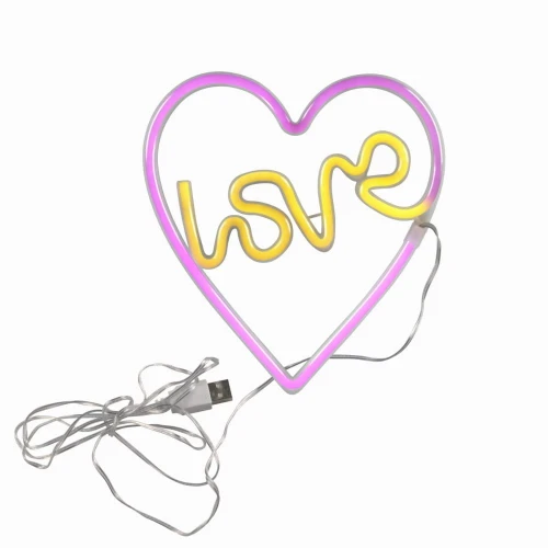 Lampka dekoracyjna NEON SERCE LOVE LED USB A + zasilanie bateryjne 3xAA