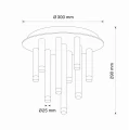 Lampa sufitowa GLAM złoto-czarny Ø 30 9xG9