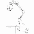 Lampa biurkowa WORKER biała E27, regulowana, mocowana do blatu