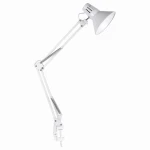 WORKER biała E27, regulowana, mocowana do blatu Lampa biurkowa 