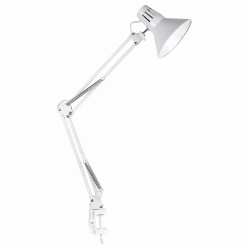 Lampa biurkowa WORKER biała E27, regulowana, mocowana do blatu