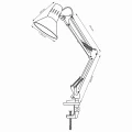 Lampa biurkowa WORKER czarna E27, regulowana, mocowana do blatu