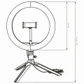 Lampa pierścieniowa SELFIE LED 26cm niska USB 10W 2700~4000~6500K