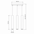 Lampa wisząca tuba LUNGOMARE szaro-czarna 3xGU10