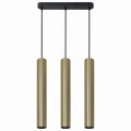 Lampa wisząca tuba LUNGOMARE złoto-czarna 3xGU10
