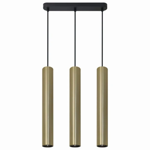 Lampa wisząca tuba LUNGOMARE złoto-czarna 3xGU10