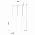 Lampa wisząca tuba LUNGOMARE złoto-czarna 3xGU10