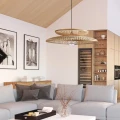 Lampa wisząca BALI beżowa Ø60 1xE27
