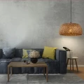 Lampa wisząca KORFU beżowa Ø38 1xE27
