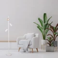 Lampa podłogowa MARIBEL 3xGU10 biało-złota + białe pierścienie