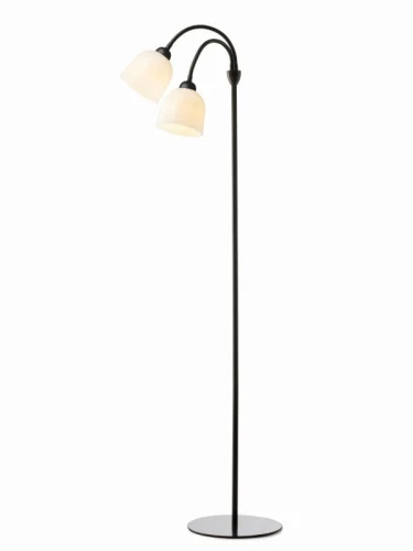 Lampa podłogowa Glow czarny | opal 2xE14
