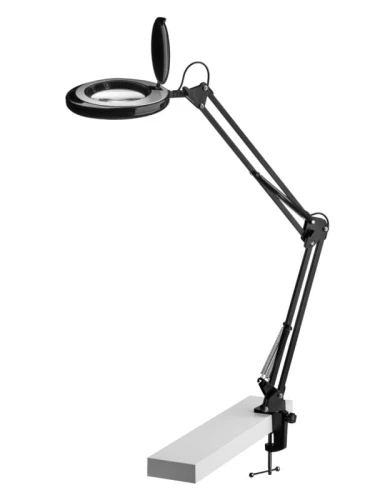 Lampa zaciskowa z lupą Magni Archi czarna Ø21,5cm. LED 7W 3000K
