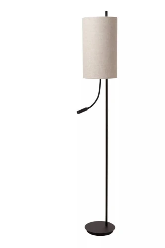 Lampa podłogowa z wysięgnikiem typu snake MAGIC czarny | beżowy E27 + LED 3W 2700K lucide