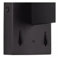 Regulowany kinkiet ścienny z portem ładowania USB FINAN czarny LED 6W + 3W 2700K port USB