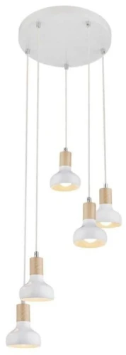 Lampa wisząca Puerto biały | brąz 5xE14 Candellux 35-62772 | 5906714862772