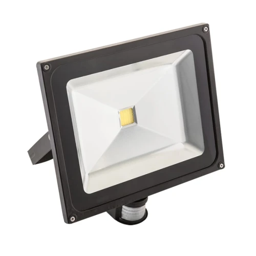 Naświetlacz czarny LED 50W, IP65, 3500lm, 3000K z czujnikiem PIR Ecoenergy EE-09-511 | 5901619306932