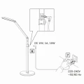 Lampa podłogowa ściemnialna LED FERRARA biała LED 5 step dim. 13W 3000K-6000K